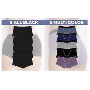 Nabtos Women Boyshort Boxers Briefs for ladies Cotton Underwear Seamless Panties 5 pack Small