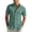 Mint Green, variant on Men's Casual Short Sleeve V-Neck Pull-On Shirt with Turn Down Collar, Solid Color Active Fit Crop Top with Pocket, Lightweight Comfortable Blouse for Daily Wear and Outdoor Activities