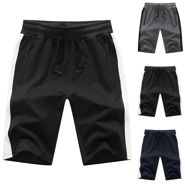 Mens Shorts Adult Male Party Wear for Men Men's and Men's Summer Sporty  Casual Loose Fashion Pants Clothes(Black,L) 