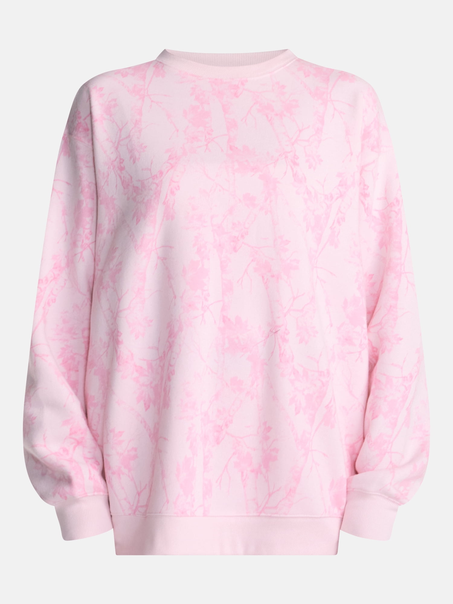 No Boundaries Oversized Fleece Sweatshirt with Long Sleeves, Women's and Women's Plus Sizes XXS-4X