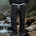 thumbnail image 2 of GZMOALH Men's Nylon Cargo Pants, Water Repellent Multi Pocket Hiking Trousers with Drawstring Waist for Outdoor Travel, 2 of 6