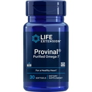 Life Extension Provinal Purified Omega-7, palmitoleic Acid derived from Highly Concentrated Marine Oil, Cholesterol, triglycerides & Heart Health Support, Gluten-Free, Non-GMO, 30 softgels