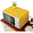 thumbnail image 1 of Microwave Oven Cover Dustproof Cotton Machine Protector Decorative Kitchen Appliance Cover with Side Storage Pockets(Yellow Chess Board), 1 of 7