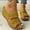 Yellow, variant on Babysbule Sandals for Women Summer Thick-soled Slope With Embroidered Hollow With Roman Slippers Shoes