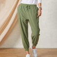 thumbnail image 3 of Vedolay Trousers Women's Cotton Casual Loose Fit High Waisted Casual Pants,Orange L, 3 of 5