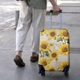 thumbnail image 3 of White Green Leaf Butterfly Newspaper Sunflower Pattern Luggage Cover Fashion Suitcase Cover Baggage Covers Fit 25-28 Inch Luggage (Go Travel), 3 of 5