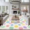 thumbnail image 3 of Colorful Polka Dot Area Rugs 8'x10', Small Throw Rugs for Living Room Patio, Watercolor Pink Purple Blue Bubble Abstract Indoor Outdoor Rug Non-Slip Low Pile Carpet Runner Reversible Floor Mats, 3 of 8