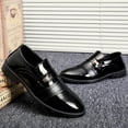 thumbnail image 4 of Zapatos de cuero para hombre, zapatos de vestir de negocios informales, zapatos de cuero negros transpirables para hombres jóvenes, 4 of 5