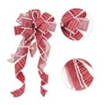 thumbnail image 2 of Christmas Tree Topper,34x12Inches Large Toppers Bow with Streamer Wired Edge for Christmas Decoration, 2 of 5