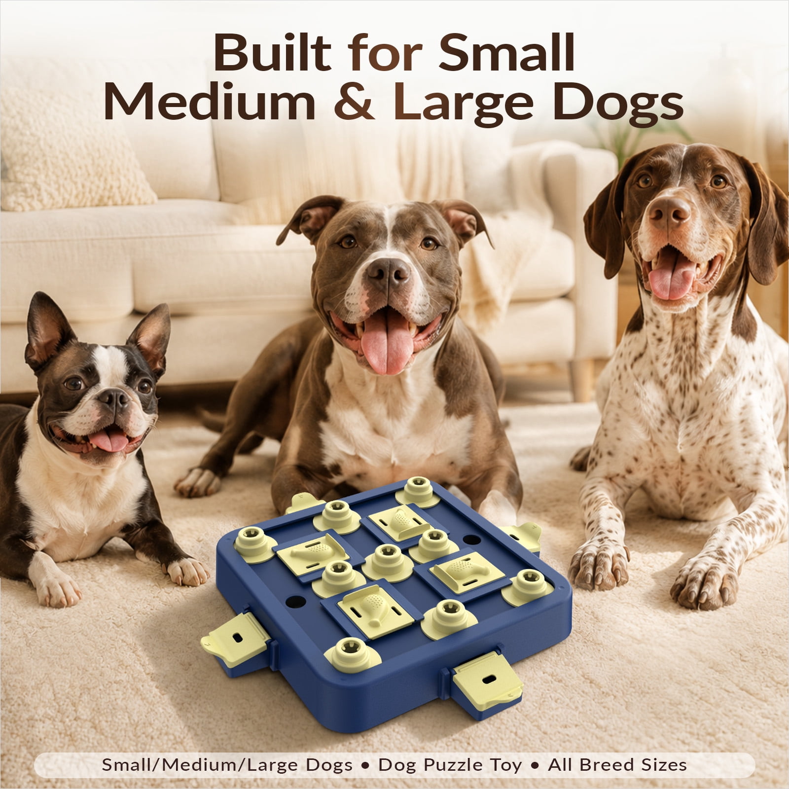 KADTC Dog Chess Puzzle Toy, Large Size, 3 Levels of Step-by-Step Challenge Beginner to Advanced Slow Feeder & Mental Stimulation for Smart Dogs Enrichment Toys