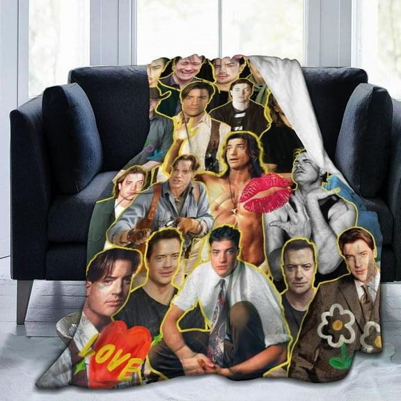 Blanket Brendan Fraser Soft and Comfortable Wool Fleece Throw Blankets for Sofa Office car Camping Yoga Travel Home Decoration Cozy Plush Beach Blanket Gift
