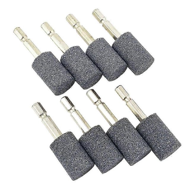 8 Pcs Cylinder Grinding Stone - 1/4inch Hex Shank Abrasive Stone Mounted Grinding Point fo