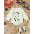 thumbnail image 2 of LMLYSoH Infant Baby Halloween Sweatshirt Jumpsuit Round Neck Long Sleeve LetteStarGhost Print Romper Toddler Clothes, 2 of 9
