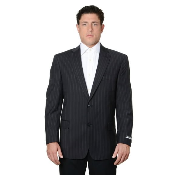 Austin Reed Mens Pure Wool Striped Suit Separate Coat 38 Short, Black