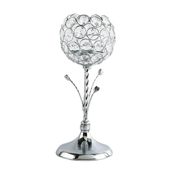 Candelabro de cristal para centro de mesa de boda, candelabro para chimenea, decoración del hogar, fiesta, regalo de inauguración de la casa. Plata