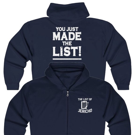 You Just Made The List Chris Jericho Mens Blue Hoody XXL