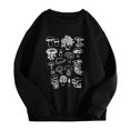 thumbnail image 1 of Mujer Vintage Divertido Suelto Manga Larga Cuello Redondo Shift Impreso Sudadera Divertida Blusa Con Estampado De Plantas Pompotops  gfhjh19096, 1 of 8