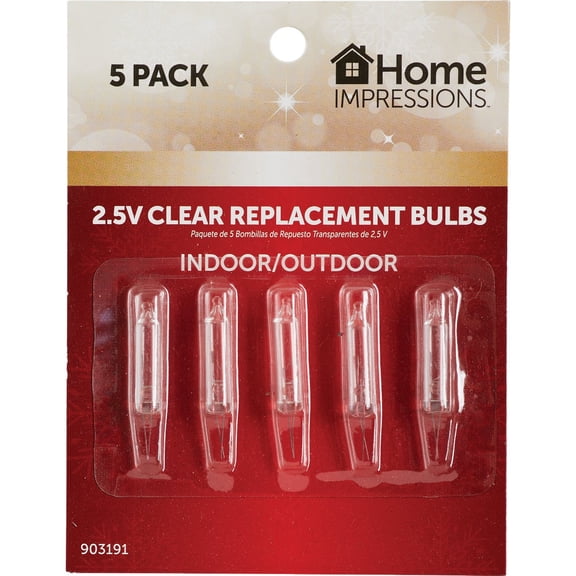 J Hofert Mini Clear 2.5V Incandescent Replacement Light Bulb - Decorative - 5 Pack