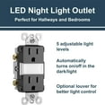 thumbnail image 4 of Legrand Lampe de Nuit LED Radiante Réglable, Prises Électriques, Résistant au Tassage, Sûr pour les Enfants, Noir, NTL885TRBKCC6, 4 of 5