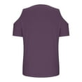 thumbnail image 6 of Timegard Womens Top Cold Shoulder V Neck Short Sleeve Comfy Casual Solid Color Tunic Top Blouse Summer, 6 of 7