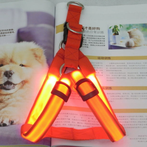 Led Light Pet Chest Strap Dog Strap Flashing Pet Chest Strap Luminous Dog With Traction Chest Back Spot Red M Number Width 2 5cm Length 38 45cm Walmart Com Walmart Com