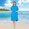 thumbnail image 4 of Toorise Changing Robes Wetsuit Changing Towel Quick Dry Surf Poncho Microfiber Hooded Towel Lightweight Bath Robe for Men Women Adults Unisex Beach Poncho for Swimming Surfing, 4 of 11