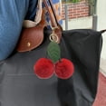 thumbnail image 6 of Bag Charms Cherry Keychain Bag Charms for Handbags Cherry Bag Charm Cherry Purse Charm Imitation Rabbits Hair Furry Simulation Cherry Car Pendant Keychain Women Bags Furry Couple Pendant Car Pendant, 6 of 7