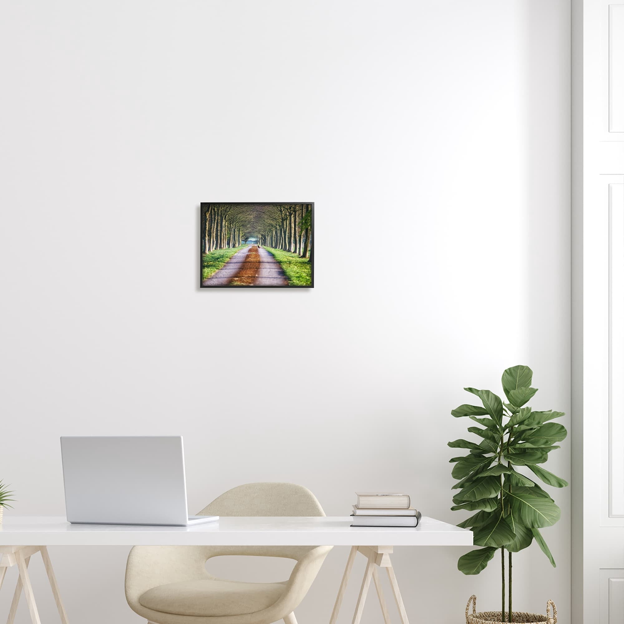 Stupell Industries Aligned Trees Along Orchard Path Nature Tunnel Photograph Black Framed Art Print Wall Art, Design by James Dobson