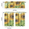 thumbnail image 6 of Sunflower Kitchen Curtains Set of 3 - Boho Floral Tier Curtains with Valance, Farmhouse Rustic Window Treatment Panels, Yellow Watercolor Sunflower Print, Rod Pocket Design, 6 of 6
