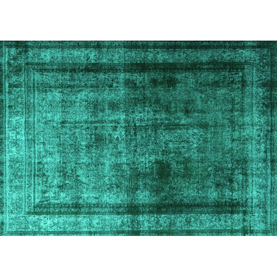 Ahgly Company Machine Washable Indoor Rectangle Persian Turquoise Blue Traditional Area Rugs, 2' x 4'