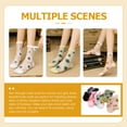 thumbnail image 2 of 5 Pairs Transparent Socks Women Sheer Floral Flower, 2 of 8
