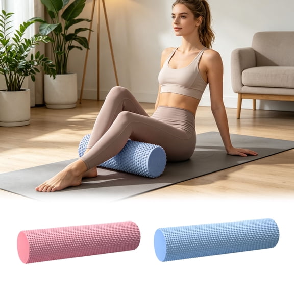 Forestwhale EVA Soft Foam Roller 17.8in for Yoga Exercise High Density Muscle Recovery Roller for Fitness Compact Massage Roller for Home Gym