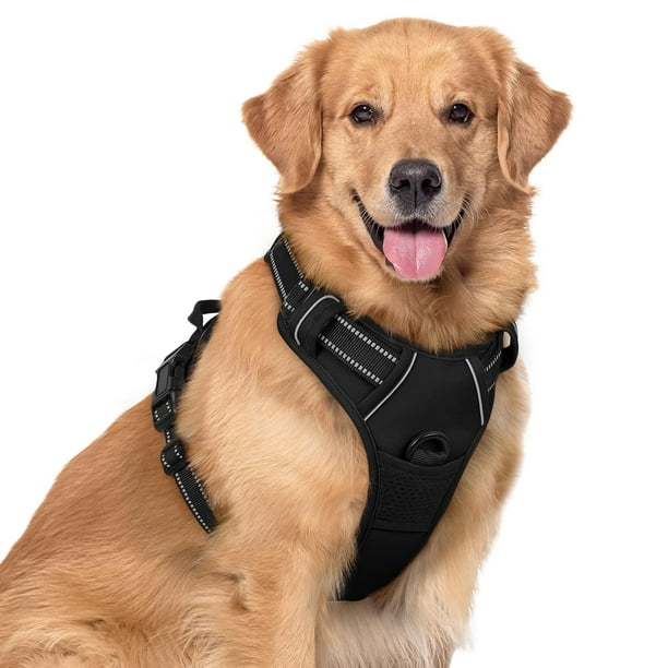 Arnés para perros Rabbitgoo sin tirones, ajustable, negro, XL