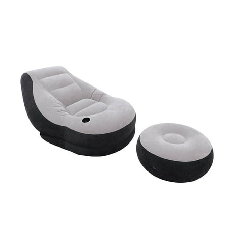 Intex Inflatable Ultra Lounge Chair With Cup Holder And Ottoman Set (3 Pack)