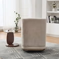 thumbnail image 4 of Beige Chenille Swivel Chair - 360° Seat Adjustment - Multiple Indoor Spaces - Stable and Comfortable Seating, 4 of 5
