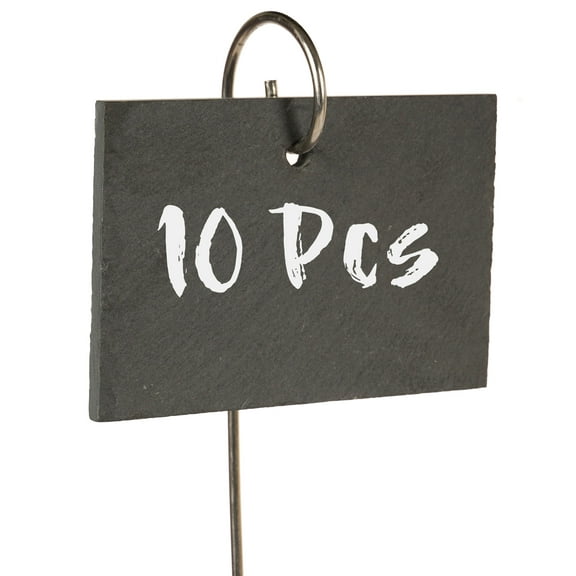 Darling Souvenir 10 Pcs Garden Sign Reusable Labels Natural Slate Hanging Tags Weatherproof Stainless Steel Rod For Flower Beds Plant Nursery Pots