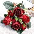 thumbnail image 3 of Gwong Decoración hogareña 9pcs / bouquet Faux Flowers Realistic Beautiful Beakight Artificial Rose Fake Silk Flowers para el hogar Gwong 21066120, 3 of 6