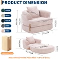thumbnail image 2 of Memoryfield 3-in-1 Folding Sofa Bed, Memory Foam Sleeper Chair with Washable Cover, Convertible Boneless Floor Futon, Fold-Out Couch with Back Support for Living Room, Bedroom, Pink, 2 of 7