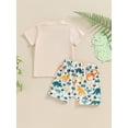 thumbnail image 4 of Bagilaanoe 2pcs Toddler Baby Boy Girl Shorts Set Short Sleeve Print T Shirt Tops + Shorts 6M 12M 18M 24M 3T Kids Casual Summer Clothes, 4 of 7