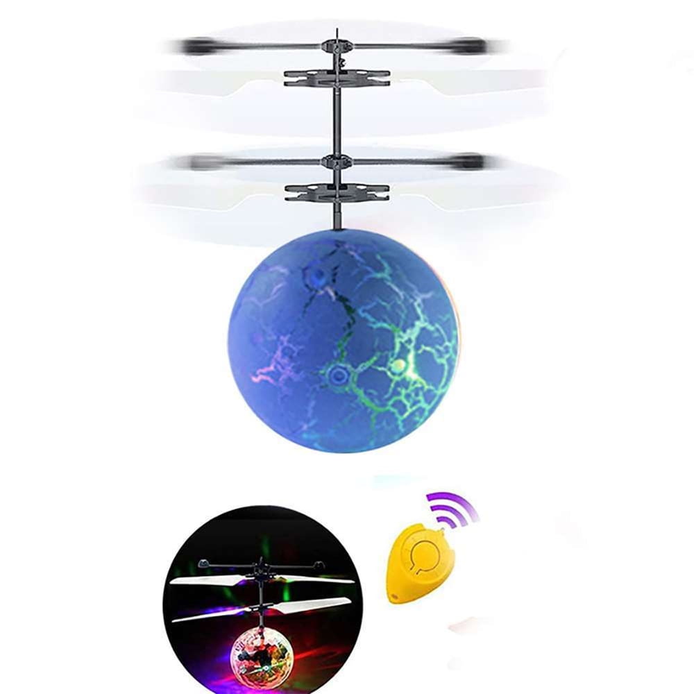 RUIQIMAO RC Flying Ball Crystal Glow Flying Toys for Kids Boys Girls Birthday Gifts,Helicopter Quadcopter Light Up Ball Toys Indoor Outdoor Multiplayer Games Hand Control Mini Drones 