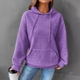 thumbnail image 2 of Women Oversized Hoodie Women Fall Winter Hoodie Thick Waffle Texture Hooded Long Sleeves with Big Pocket Solid Color Loose Elastic Cuffs Drawstring, 2 of 6