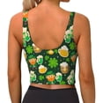 thumbnail image 4 of Goofa St Patrick's Day10 Printed Sports Bras for Women, High Impact Running Bra Workout Crop Tank Tops Longline Sports Bra Push up-Medium, 4 of 9