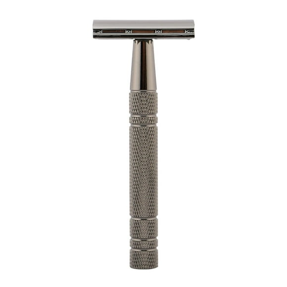 lionlar Double Edge , Face Hair Removal Beard Shaver Long Handle for Barber Black