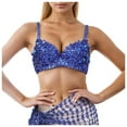 thumbnail image 1 of FhsagQ Soutien-Gorge Costume Soutiens-Gorge pour Femmes Ensemble Manteau Performance à Paillettes Soutien-Gorge Bar sous-Vêtements Soutien-Gorge Rassemblant Manteau Performance Soutiens-Gorge Robe de Nuit Corset Bleu m, 1 of 3