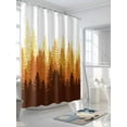 thumbnail image 3 of Shower Curtain Forest Tree Shower Curtains for Bathroom, Waterproof Polyester Shower Curtain Set with Hooks, Small Stall Size 36" x 72" Misty Forest Tree Silhouette Nature, 3 of 6