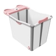 thumbnail image 4 of Bañera plegable con ducha y estante de almacenamiento. Bañera ligera para bebés, cubo para niños, ideal para viajes, el hogar y recién nacidos. Rosa, 4 of 9