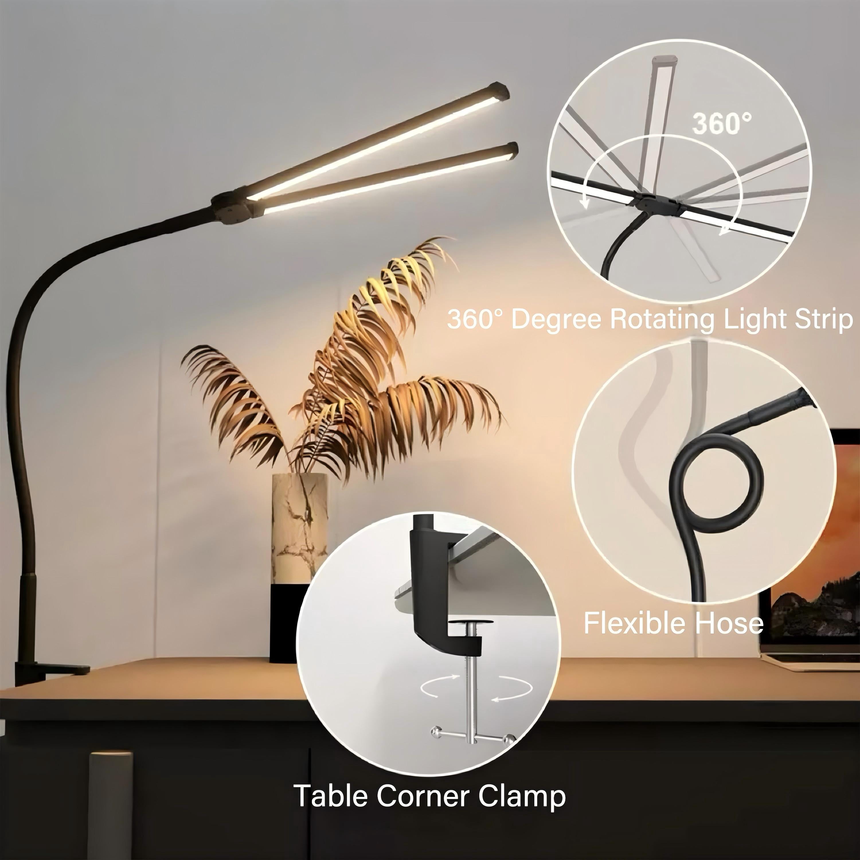 Afaoiry Desk Lamp - 12W Ultra Bright Auto Dimming Desk Light, Multi-Angle Adjustment, 10-Level Dimmable