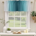 thumbnail image 2 of 2 Pack Valances for Window, Turquoise Grey Ombre Short Curtains for Kitchen Bedroom Living Room, Farmhouse Gradient Minimalist Rod Pocket Small Window Treatment Valance Drapes 54 x 18 Inch, 2 of 8