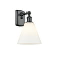 thumbnail image 2 of Innovations Lighting  Berkshire Glass - 1 Light 8" Sconce Matte White/Matte Black, 2 of 5