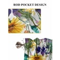 thumbnail image 6 of Spring Floral Bathroom Window Curtain, Yellow Pink Flowers Farmhouse Botanical Light Filtering Coffee Kitchen Curtains, Bedroom Living Room Curtains 2 Panel 84"x54", 6 of 6